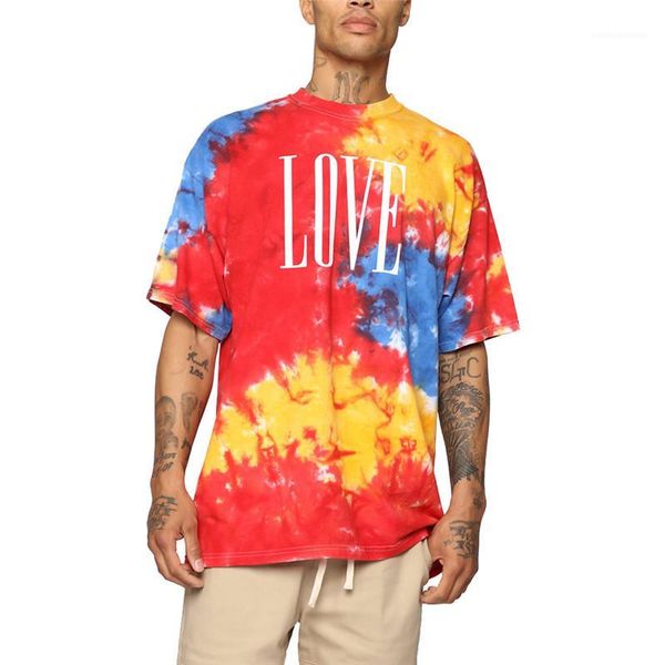 

dyed o neck short sleeve tees hip hop style mens tshirts summer mens designer tshirt fashion tie, White;black