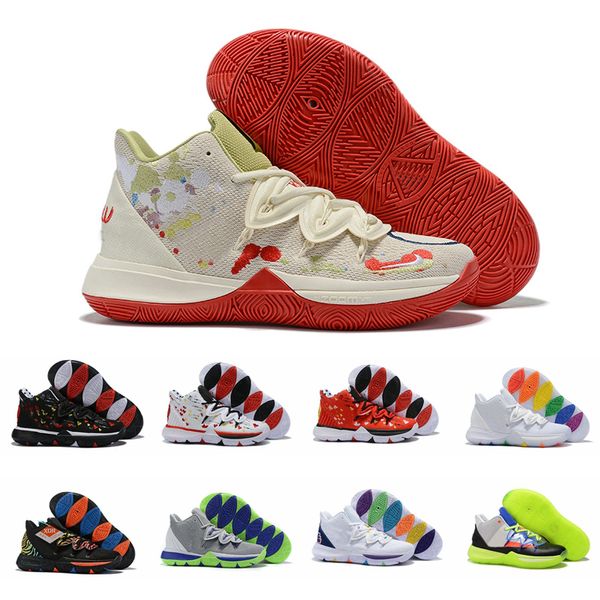 

2019 mens 5 kyrie basketball shoes irving 5s rainbow easter mother's day smile friends rokit ikhet des chaussures sport trainers balonc