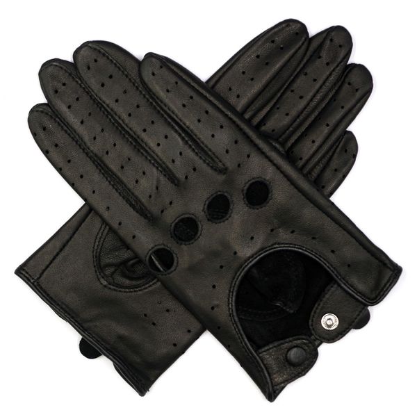 

harssidanzar womens touchscreen luxury italian lambskin deerskin leather driving gloves unlined vintage finished, Blue;gray