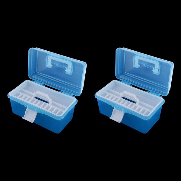 

2-piece portable plastic storage box assortment box for jewelry sewing tool