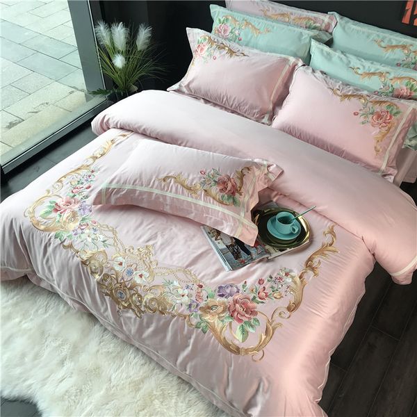 Pink Green Blue White Luxury Royal Embroidery Egyptian Cotton