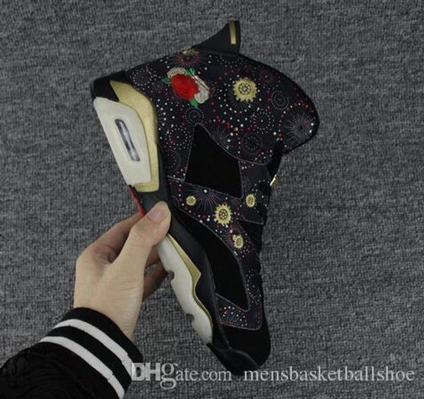 

новые дешевые 6s jumpman cny черный 6 баскетбольные кроссовки кроссовки с цветочной строчкой мужские тренеры размер 40-46