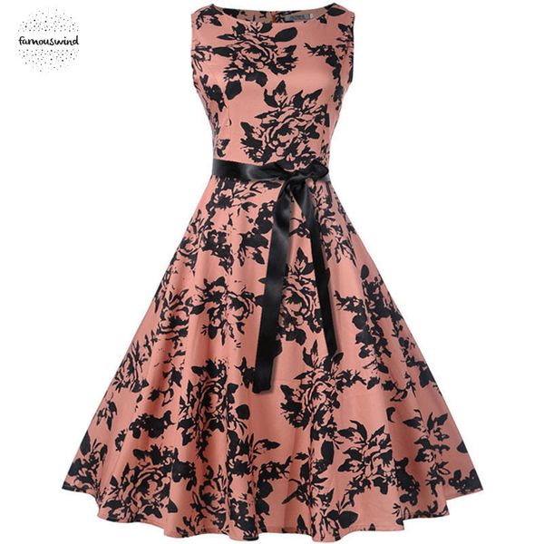 

плюс размер платья лета женщин марочные рокабильная платья цветочные 50s 60s большой свинг платья pinup платье партии vestidos, Black;gray