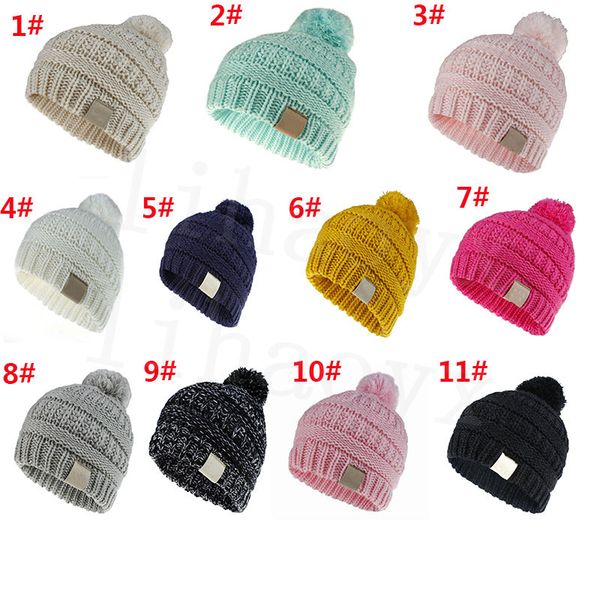 

11 color children's hat dc912 color warm fashion crochet boy baby woven hat girl solid children's accessories winter ibdbs, Blue;gray