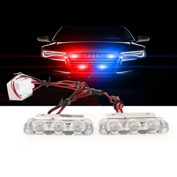 

mzorange 2pcs 3 led 12v flashing warning led rear brake slights brake light lamp