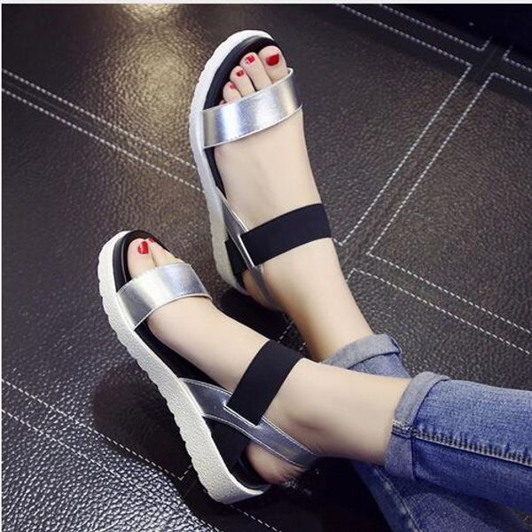 

2019 nueva venta caliente Sandalias de Mujer verano Zapatos Peep-toe zapatos planos, Sandalias Mujer, Sandalias de las señoras flip Flops sa