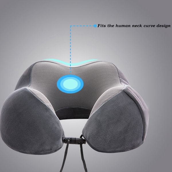 

u shaped memory cotton neck pillows soft slow rebound space travel pillow solid neck cervical healthcare bedding pillow