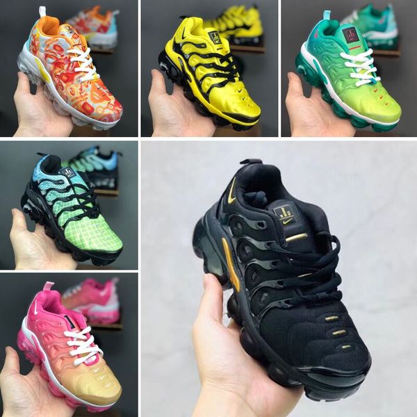 

2019 new tn running shoes for boys and girls kids black red white tn cushion surface sneakers trainer shoes