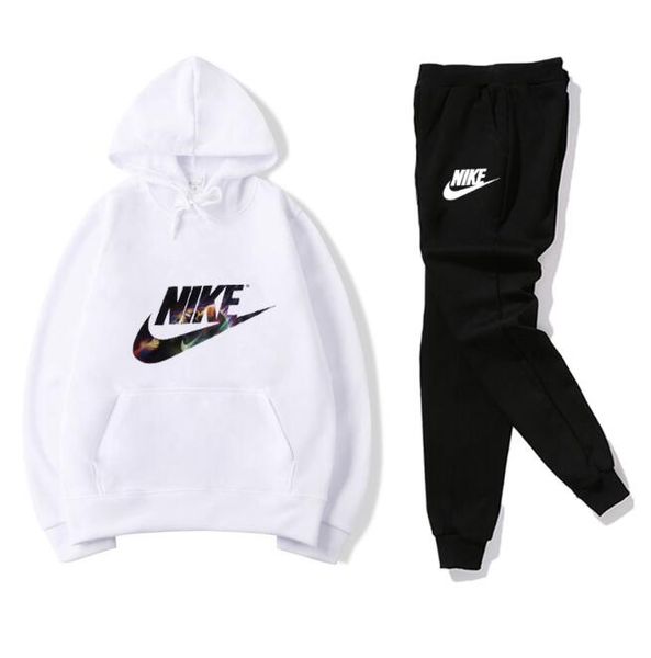 

the new 2019mens tracksuit designers hoodies+pants 2 piece sets solid color brand outfit suits 2019 tracksuits for mens g3 nike s, Gray