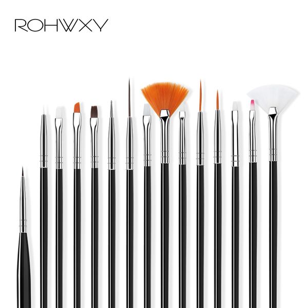 

rohwxy nail brush for manicure gel brush for nail art 15pcs/set ombre gradient gel polish painting drawing, Yellow