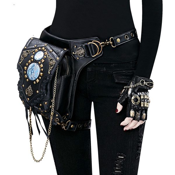 

waist bags selling multi-function single shoulder cross body package chain bag punk pockets