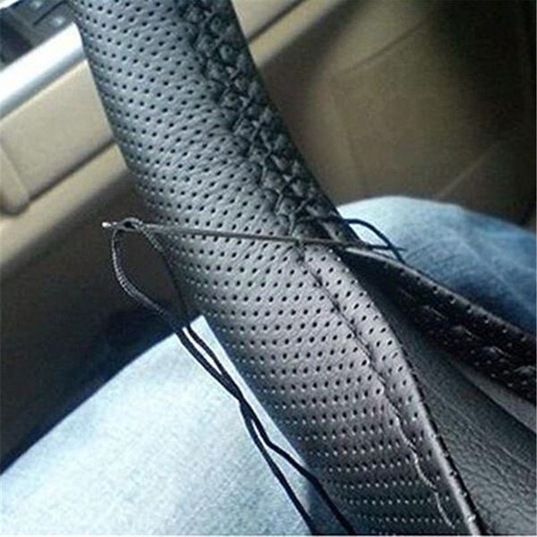 

diy steering wheel covers faux leather soft car steering wheel cover with needles and thread interior accessories
