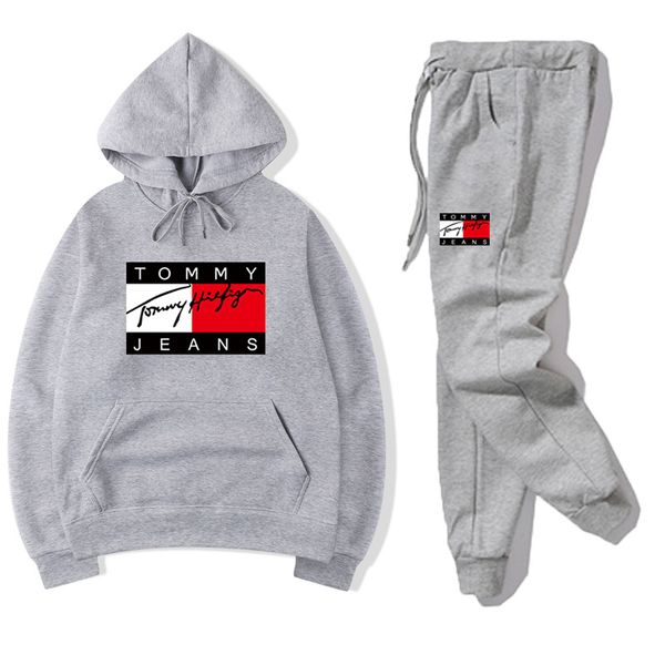 

new 8tommy jeans men's tracksuits sportswear hoodie pants tracksuits traje deportivo women sportanzug sports hoodie casual jogger suit, White