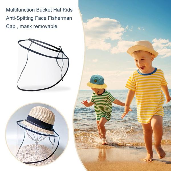 

multifunction bucket hat for kids baby summer outdoor hat anti-dust anti-spitting face fisherman cap sun beach kids boy girl, Yellow