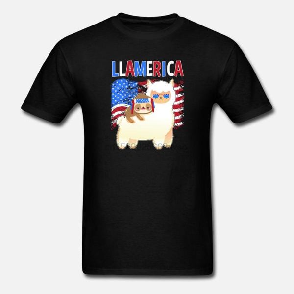 

men t shirt 4th of july america merica llama sloth llamerica tshirts women t shirt, White;black