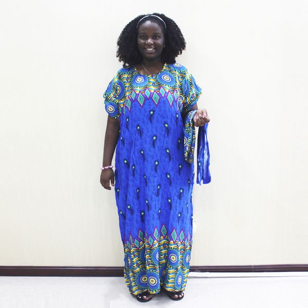 

ethnic clothing dashikiage peacock feather print dress african dashiki plus size short sleeve casual blue dresses with sarf, Red