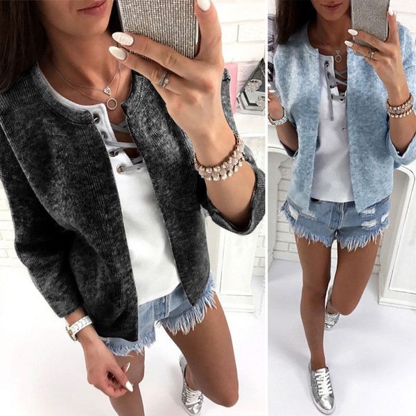 

2017 new fashion women autumn casual jacket long sleeve knitted cardigan loose outwear winter coat mavodovama, Black;brown