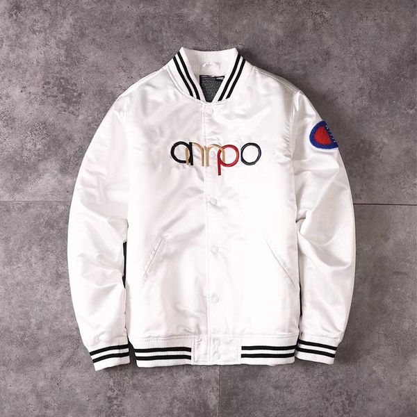 

18fw kith куртка черного baseball jacket вышивка логотипа мужчины женщины пара верхняя одежда негабаритные мода хип-хоп куртка 3 цвета hfttj, Black;brown