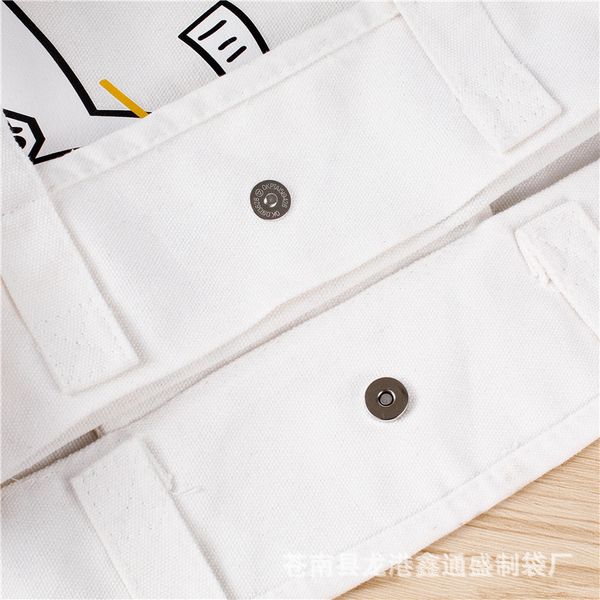 

korean version of canvas tote bags cartoon images of female students cram bags casual handbags bags can be customized lolg