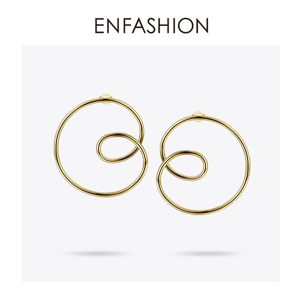 

enfashion wave curve drop earrings for women gold color big statement accessories loop earings fashion jewelry oorbellen ec1027, Silver