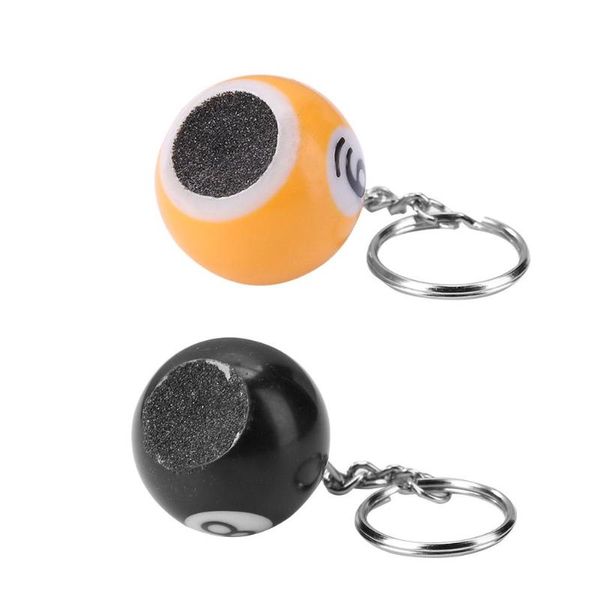 

portable billiard rod tips ball shaper pool keychain ball cue tips sander creative metal key chian, Silver