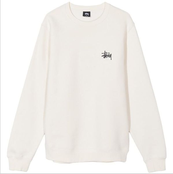 

8stussy autumn new leisure men's women tide round neck leisure sweatshirt man women bottoming shirt t-shirt, Black