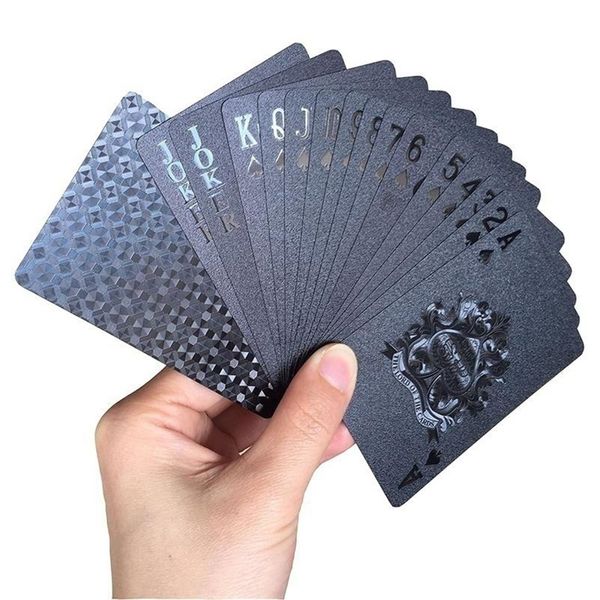 

водонепроницаемая golden poker black collection black diamond poker карты hot gift standard игральные карты пластиковые running трикотажные, Black;blue
