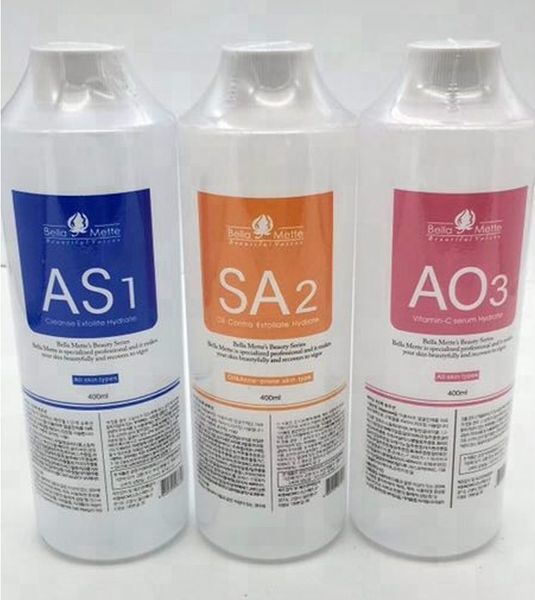 

3 bottles 400ml as1 sa2 ao3 hydra dermabrasion facial serum solutions for hydra beauty machine