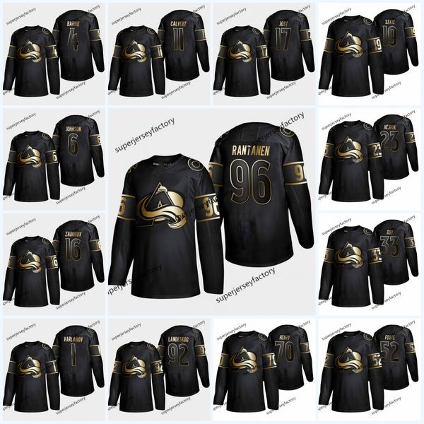 

2019 Golden Edition Colorado Avalanche Jersey 10 Sven Andrighetto 29 Nathan MacKinnon 92 Gabriel Landeskog 96 Mikko Rantanen Hockey Jerseys