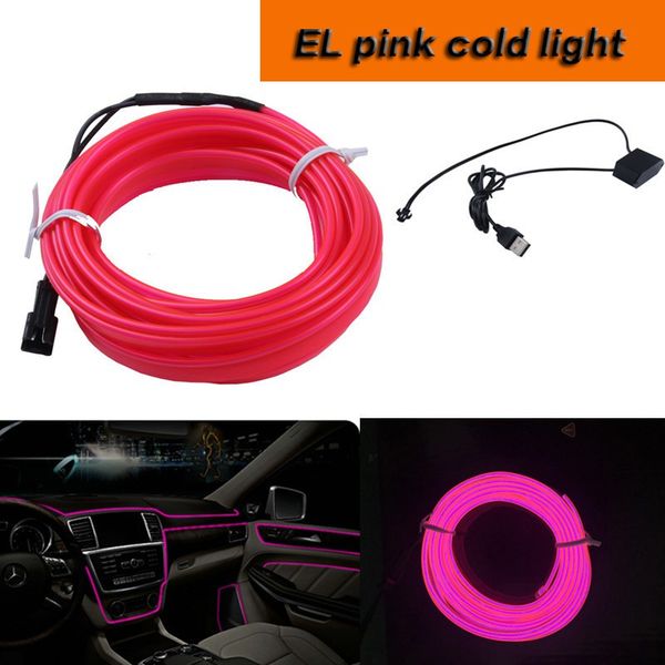 

1m-5m light pink car cold light led wire cold strip neon lamp atmosphere light