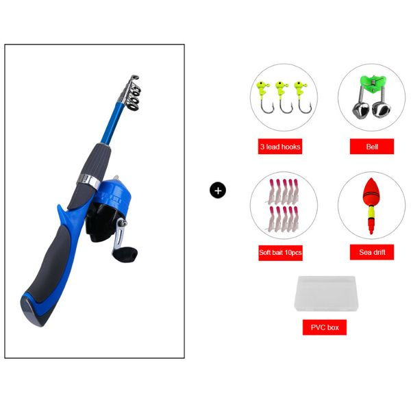 

1.3m fishing rod glass fiber fishing pole rivers lakes wheel bait suit ice combo baitcasting rod reel combos 8pcs