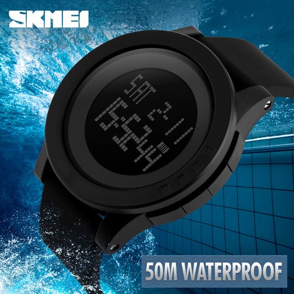 

skmei women sports watches fashion casual waterproof led digital watch women student wristwatches for men, Slivery;brown