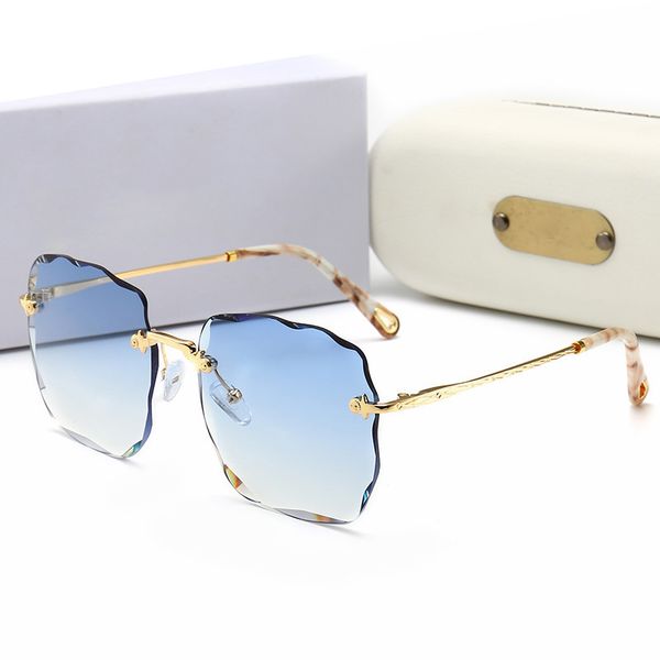 

роскошные rimless солнечные очки женщин 2019 brand square стрижкой очки металлический каркас солнцезащитные очки женский uv400, White;black