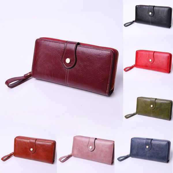 

women's wallet female wallet student lady long clutch bag multifunction mobile phone bag men's men, Red;black