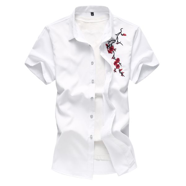 

summer classiccasual solid short sleeve s13 mens casual dress shirts brand shirt for men, White;black