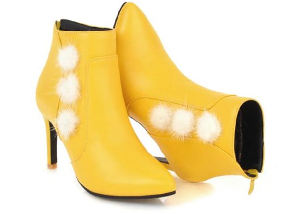 

2018 women's boots in winter with new style high heel fine heel pointed end keep warm non-slip @79, Black