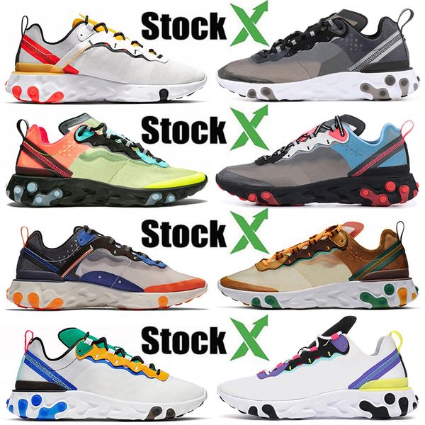 

2020 designer luxury react element 87 55 undercover sail light bone black white men stock x total orange off women trainer sport sneakers, White;red