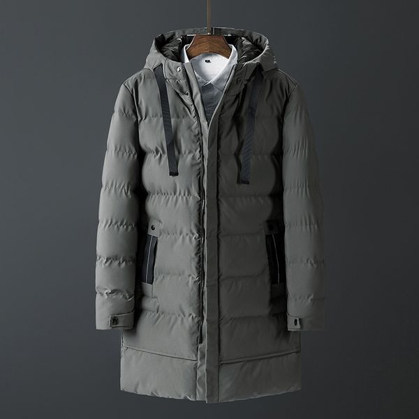 

new parkas men long style cotton winter jacket coat for men brand warm jacket thick parka homme -20 degree winter clothes, Black