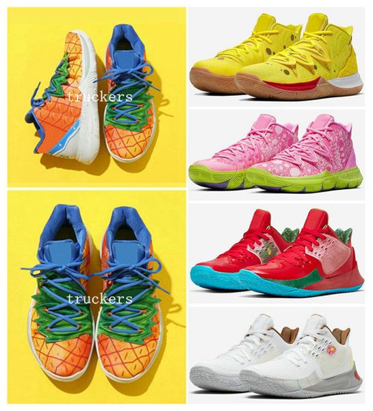 

2020 kyrie shoes tv pe basketball shoes 5 for 20th anniversary irving 5s pineapple house graffiti x squidward sponge sports sneakers 7-12