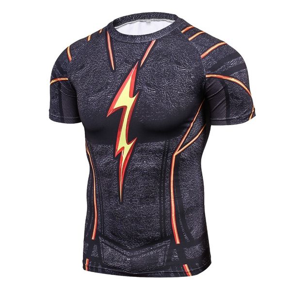 

cool men black flash 3d printing compression shirt avengers costume comics superhero t shirts youth fitness tights & tees, White;black