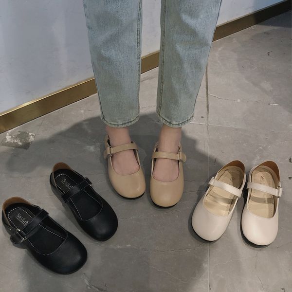 

round toe grandma shoes soft women's moccasins shallow mouth all-match modis female footwear casual sneaker new summer 2019, Black