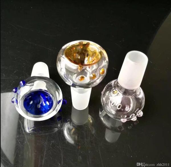 bongs de vidro cor entalhe atacado, coloridos Pipes Handle de tubo de vidro Cachimbos mão soprado Recycler melhor queimador de óleo