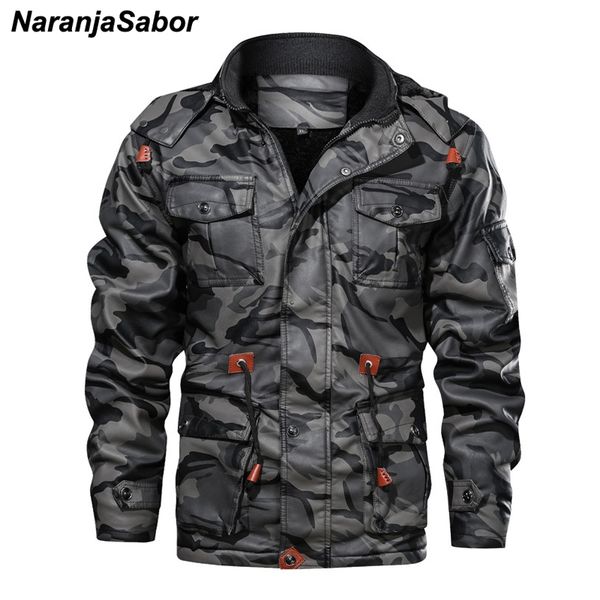 

naranjasabor leather jacket men 2019 winter hoodie pu coat men's thick fleece motorcycle jacket male brand clothing eu size n595, Black