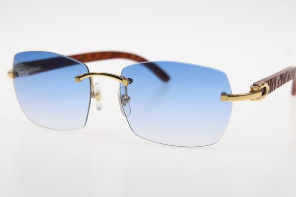 

carved wood sunglasses 8200905 rimless glasses wood sunglasses cat eye with box blue lens, White;black