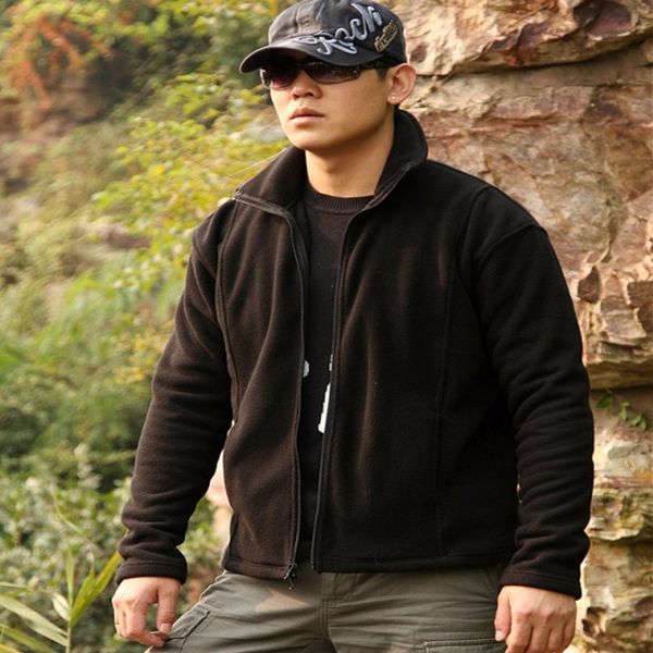 

outdoor tactical men jacket windproof army fans clothing fleece softshell hardshell fleece polartec light anti-pilling, Blue;black