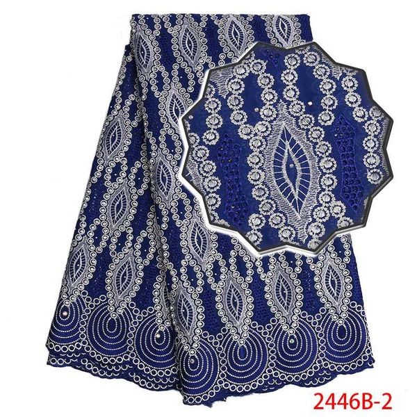 

ribbon nigeria lace fabric latest swiss volie cotton fabric, african embroidered with stones ks2446b-2, Pink;blue