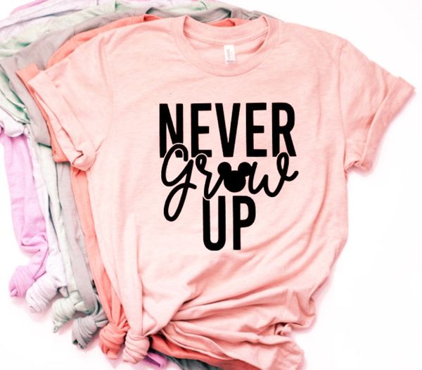 

womens t shirt women new arrival women never grow up mouse ear graphic shirt funny tees tumblr shirt, White