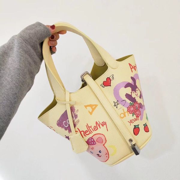 

2019 новый японский стиль чисто ручная роспись та я бао овощная корзина сумка high-end мода большой емкости сумка bucket bag