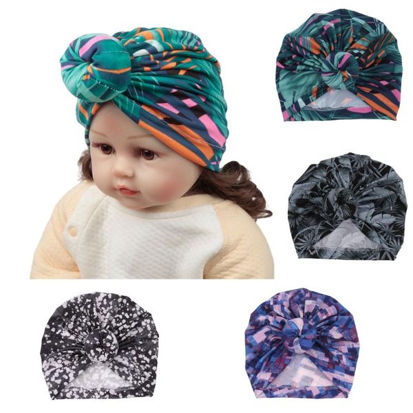 

2 pieces of multi-color striped dark pattern baby turban hat p pgraphy props, Yellow