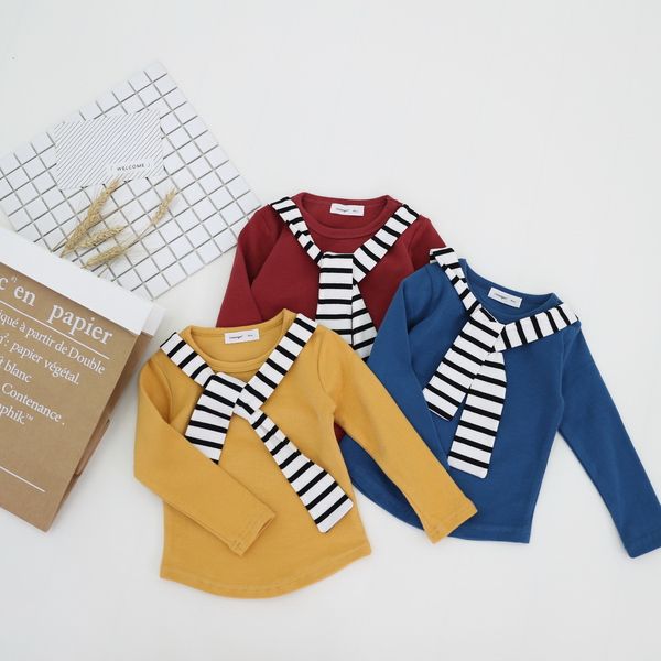 

new baby boys clothing navy style girls long sleeve t shirt children's clothing casual tee shirt striped sweatshirt t200228, White;black
